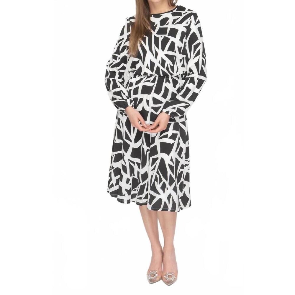 NEW KMW bell sleeve everything midi dress in black
